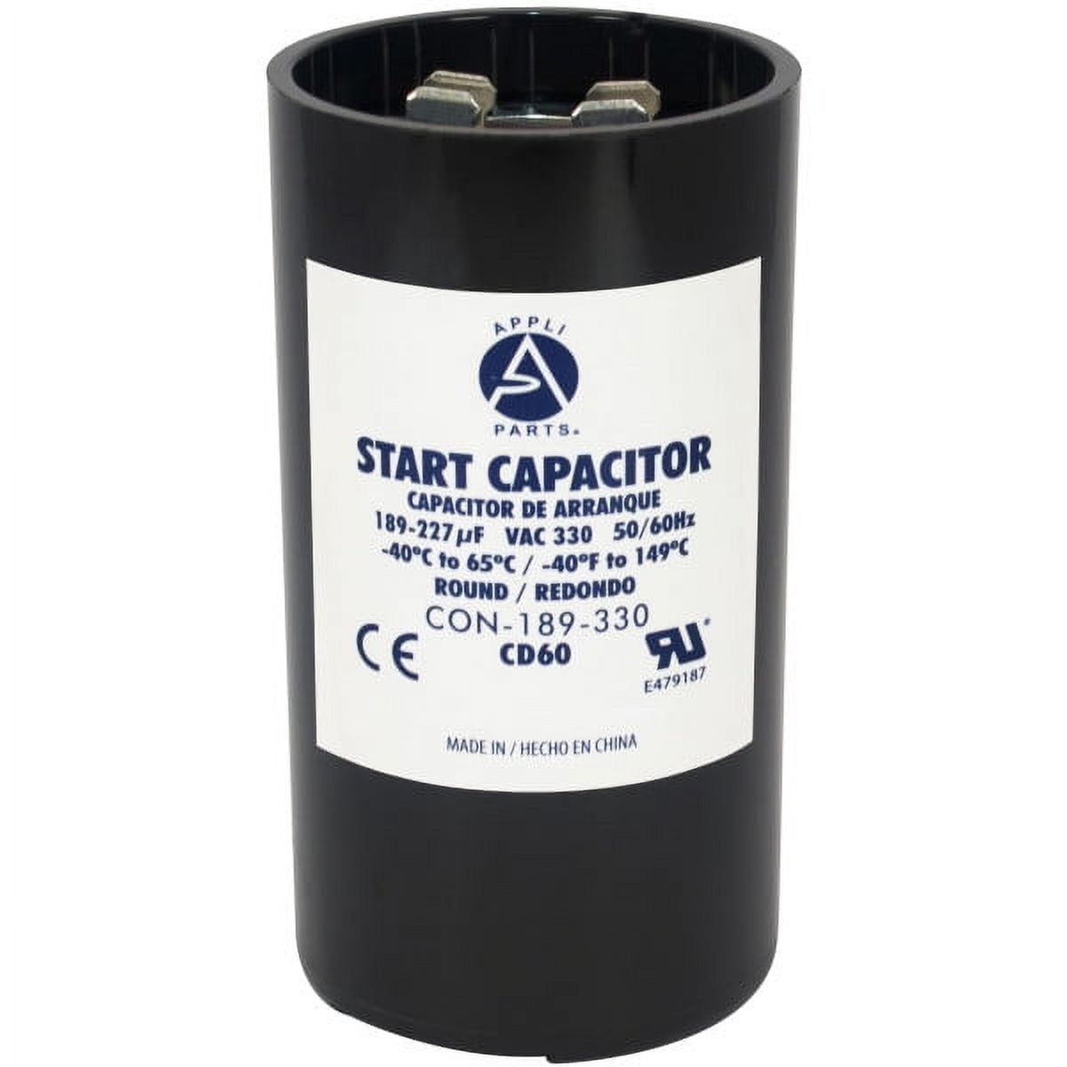 Universal Fit 330 VAC Motor Start Capacitor 189-227 MFD