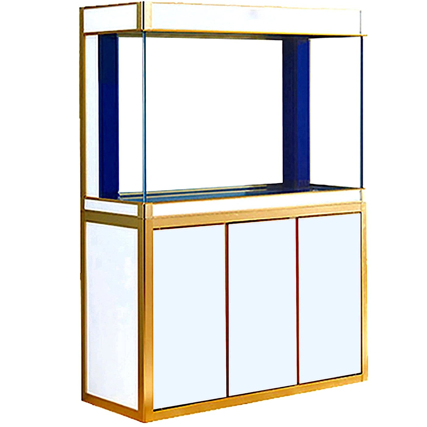 Aqua Dream 135 Gallon White and Gold Glass Aquarium with Stand