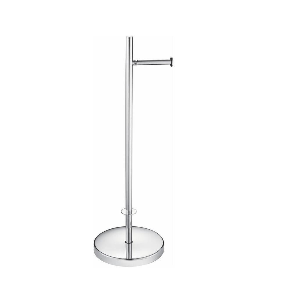 Aqua Rondo Chrome Brass Free Standing Toilet Paper Holder