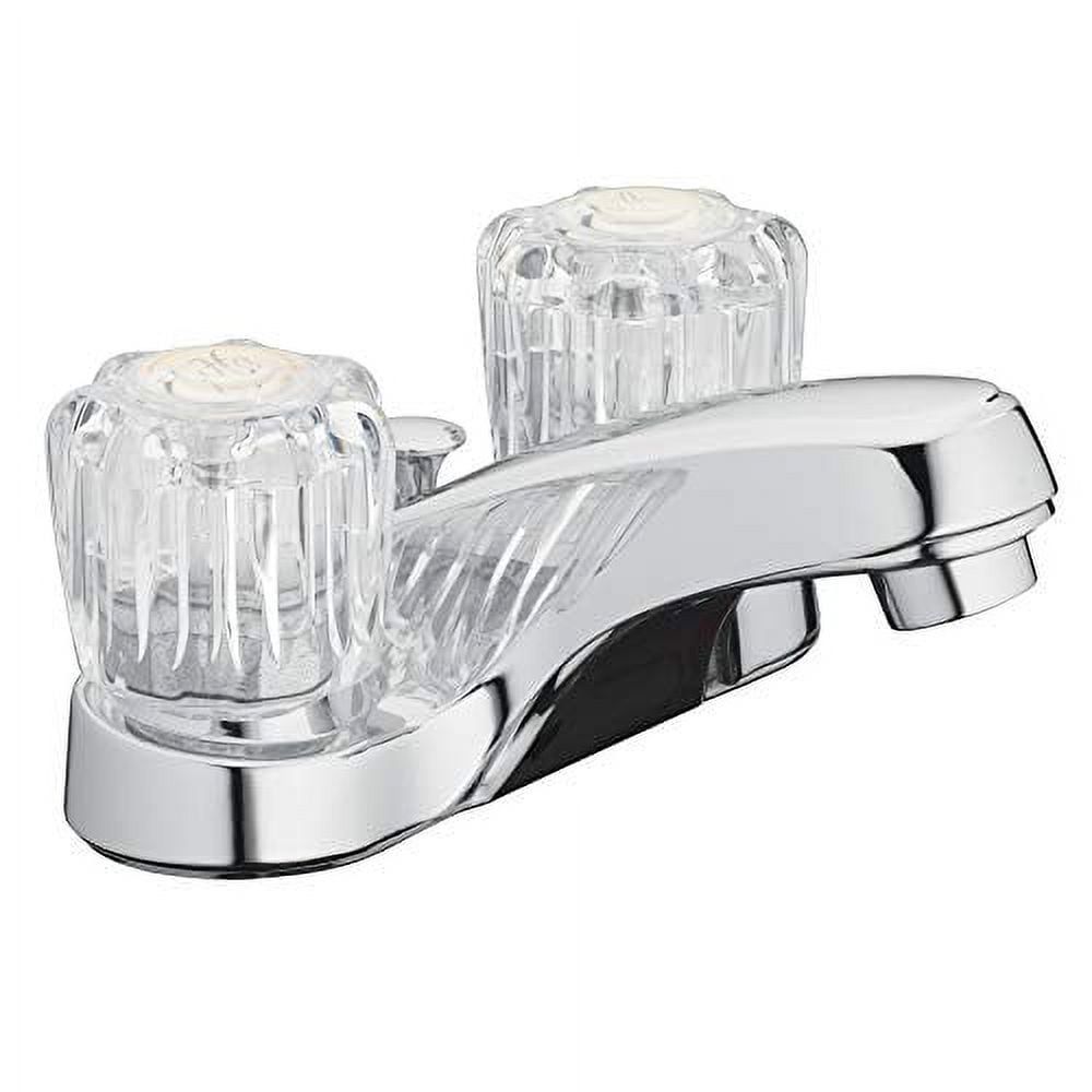 Aqua Vista Polished Chrome Bathroom Faucet with Acrylic Knobs