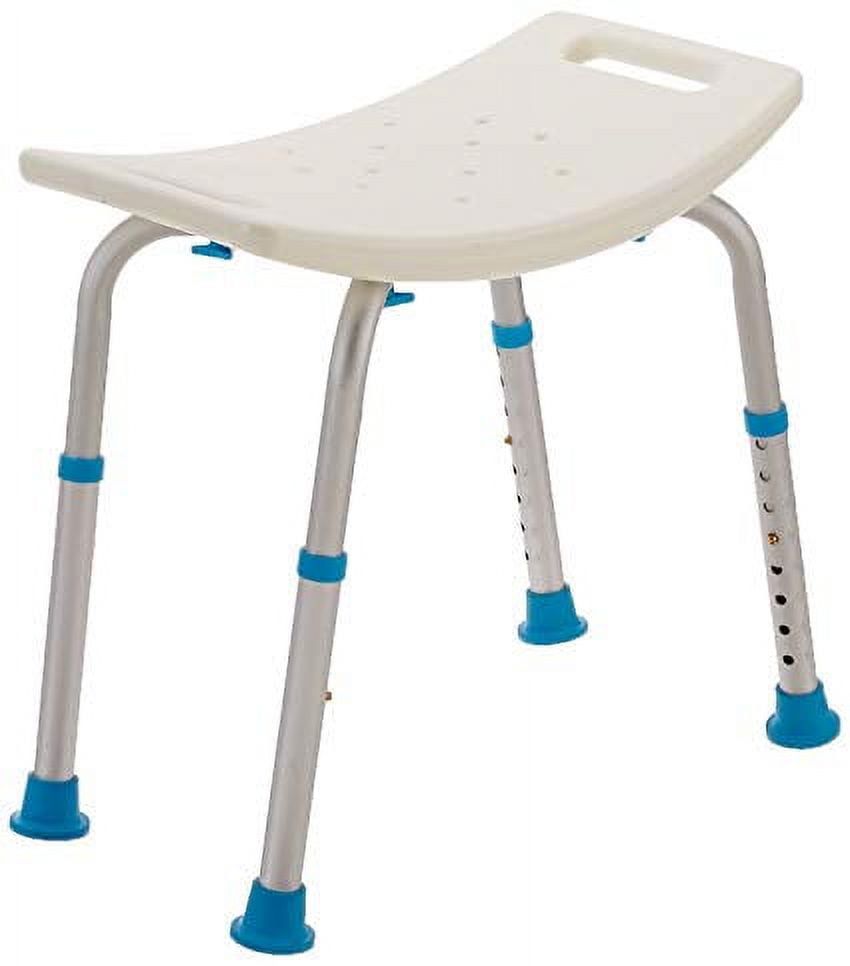 Adjustable White Non-Slip Bath and Shower Stool