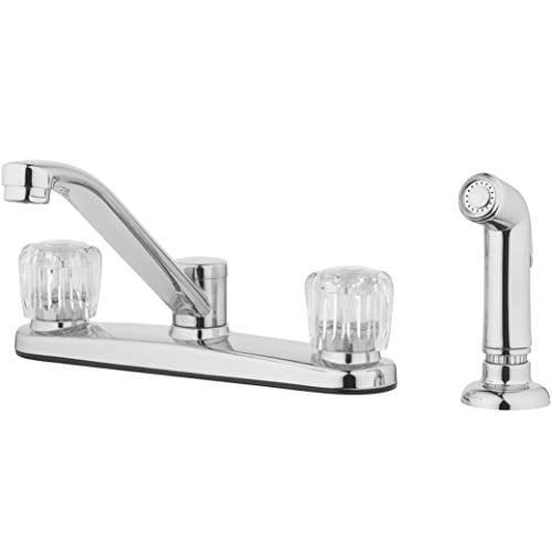 Aqua Vista Chrome Two Handle Kitchen Faucet with Side Spray