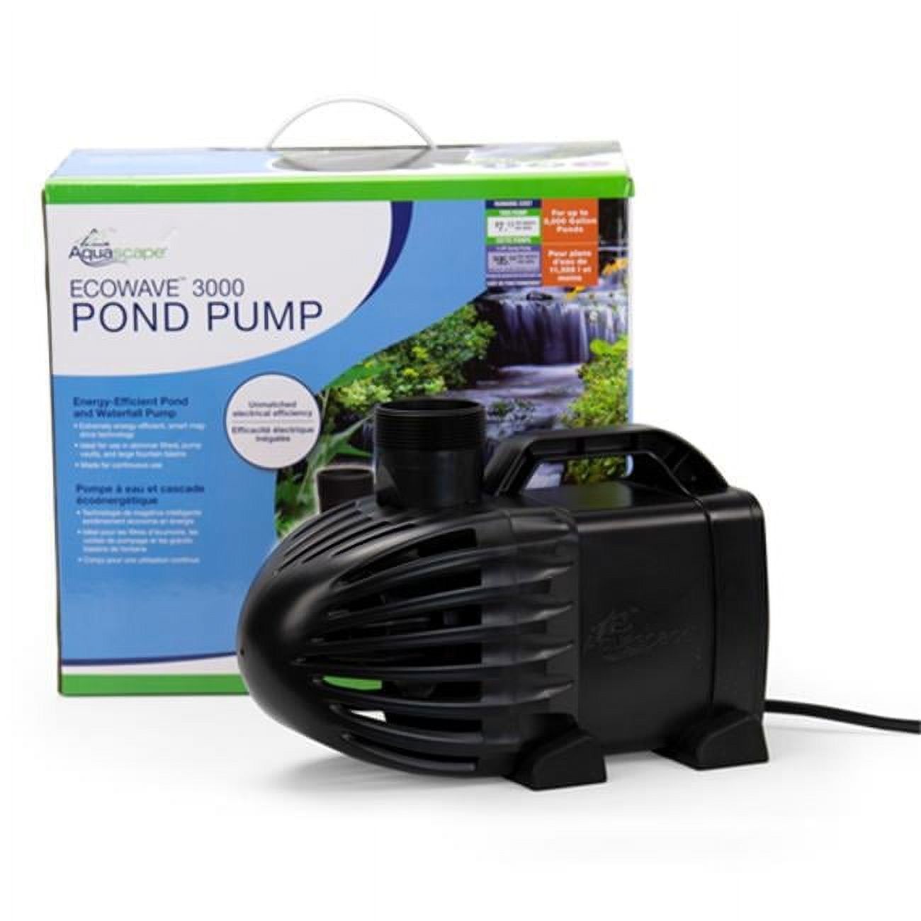 EcoWave 3000 Black Mag-Drive Pond Pump with 20' Cord