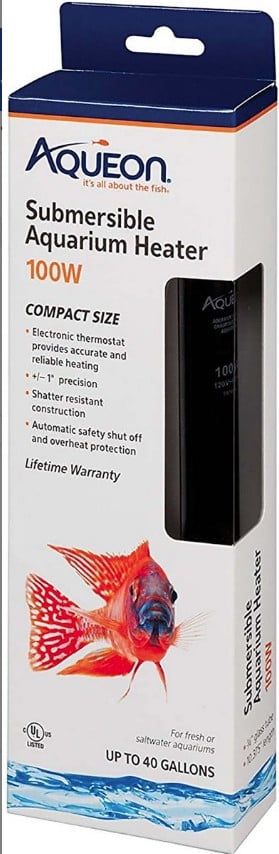 Aqueon 100W Black Shatter-Resistant Submersible Aquarium Heater