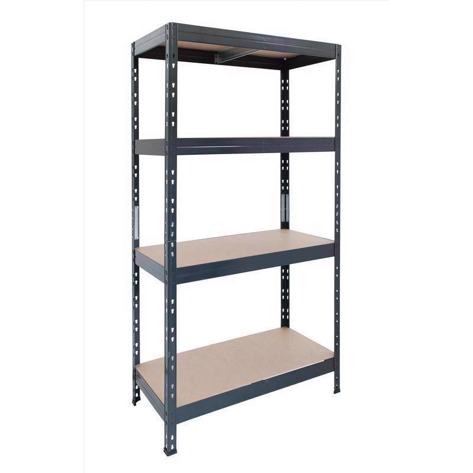 Dark Grey Metal 71" Garage Shelving Unit with Fiberboard Decking