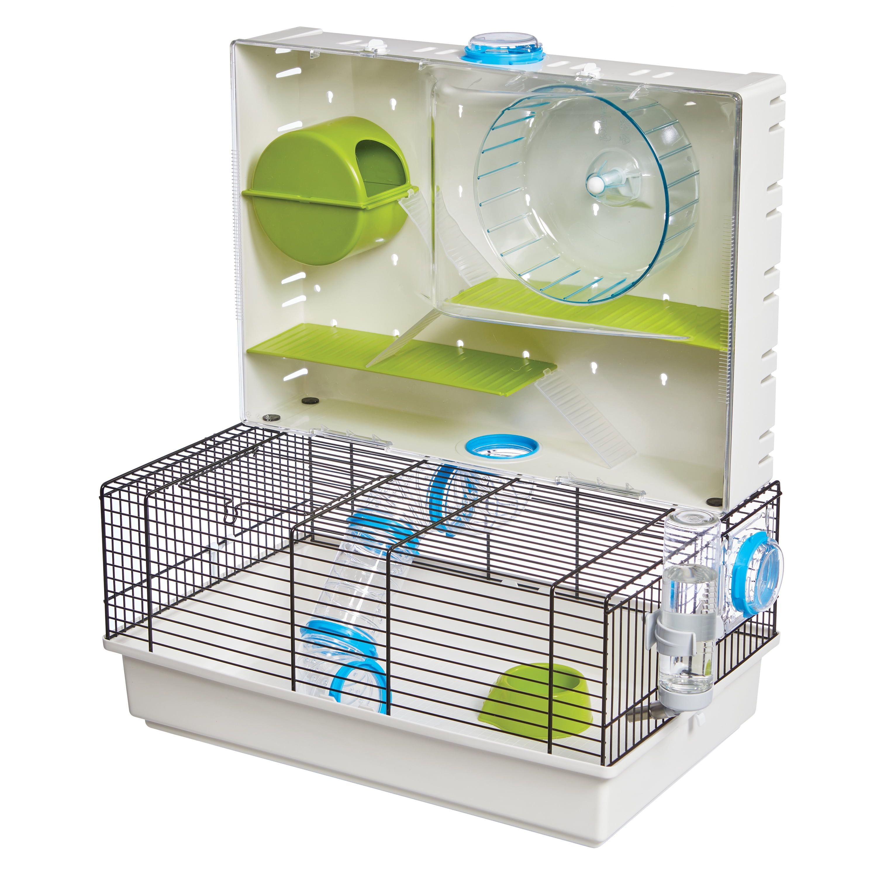 Multi-Level White and Green Hamster Starter Kit