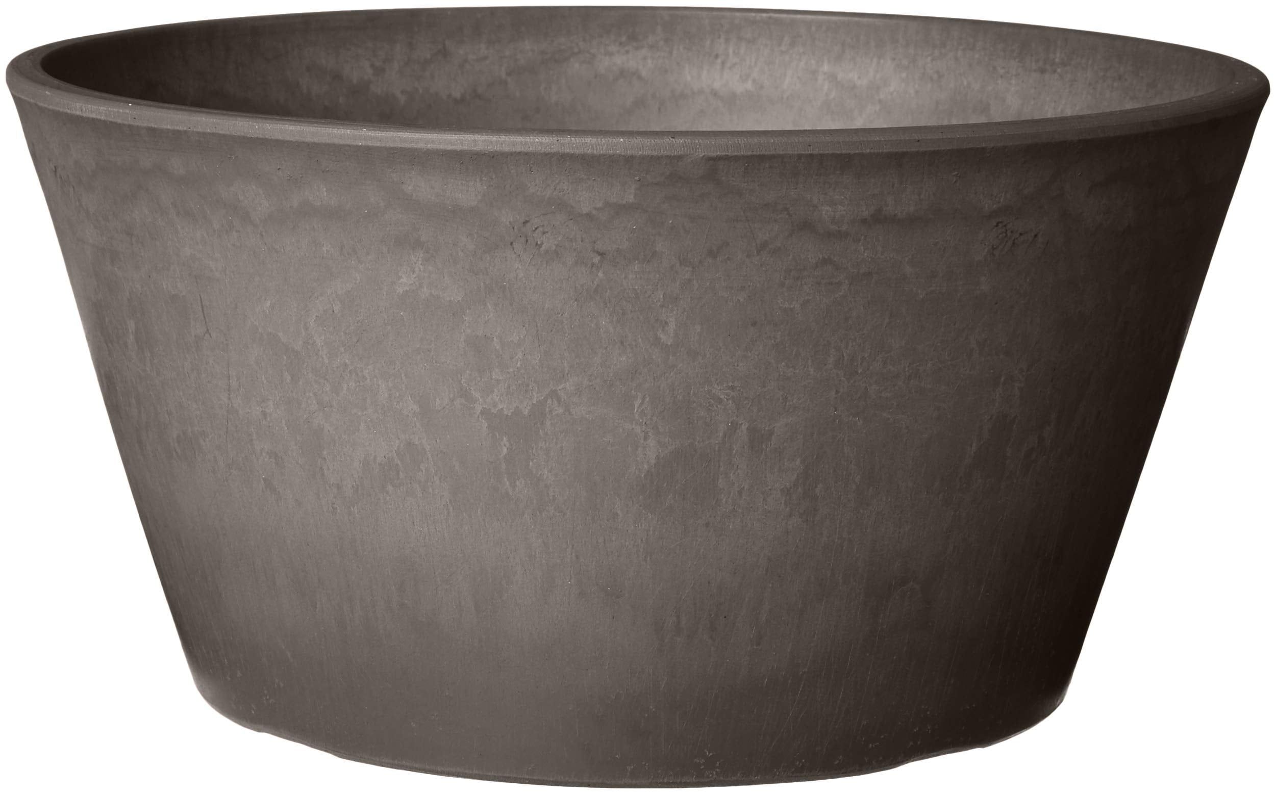 Dark Charcoal 10-inch Recycled Plastic Round Bulb Pan