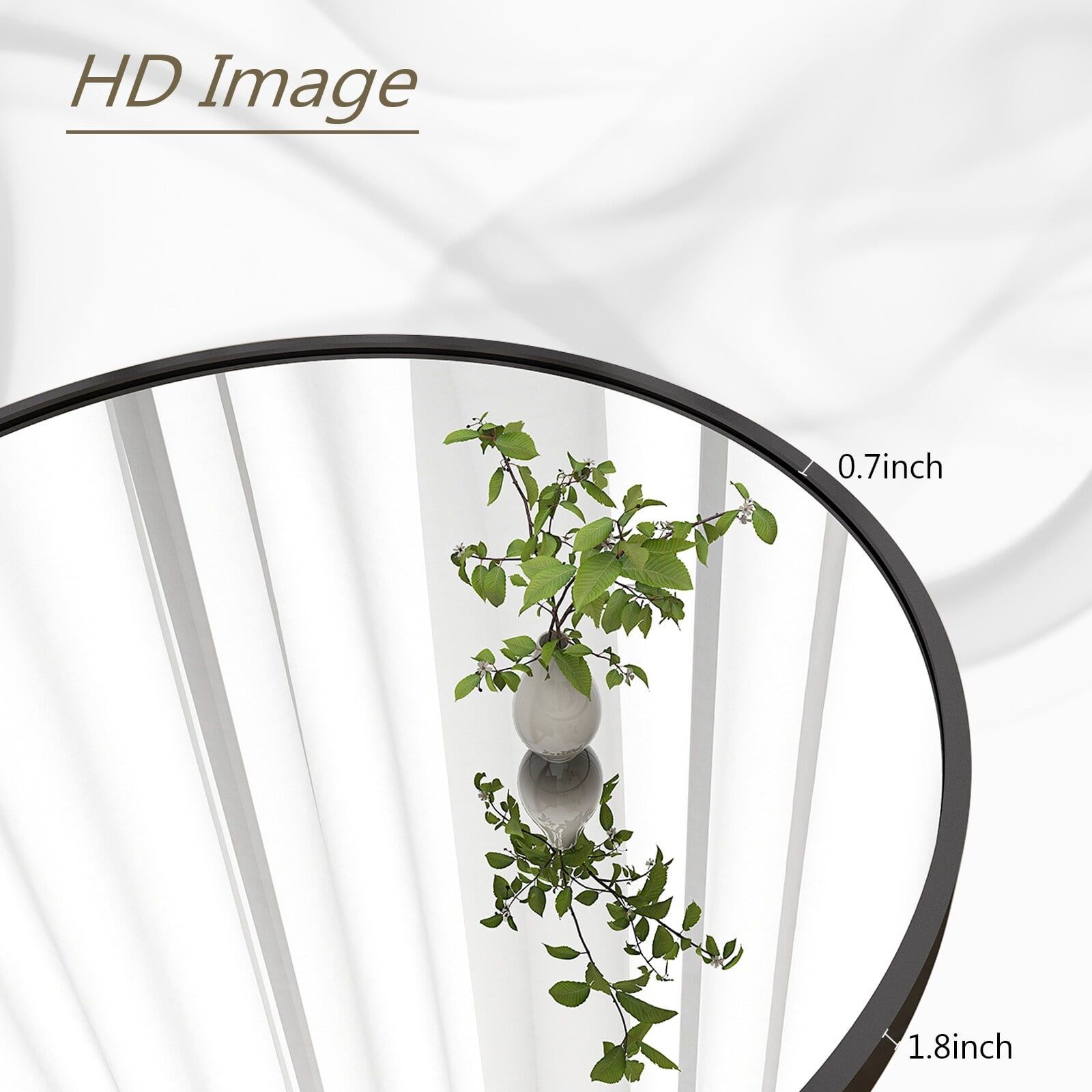 Arched Black Full Length Floor Mirror with Wood Frame