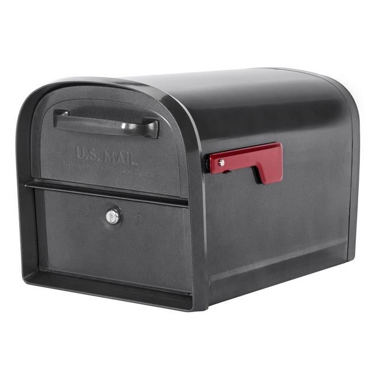 Extra Large Pewter Lockable Steel Post Mount Mailbox