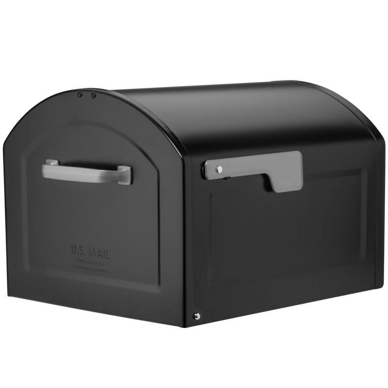 Extra Large Black Steel Post Mount Mailbox