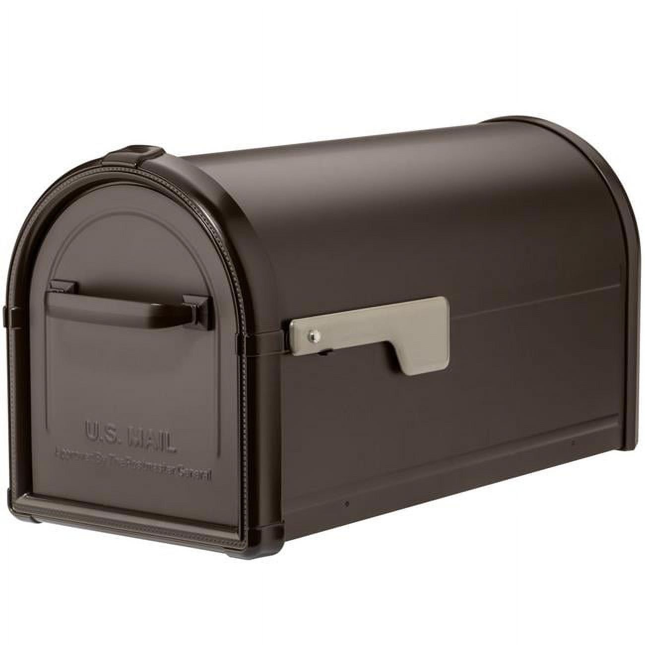 Large Rubbed Bronze Aluminum Post Mount Mailbox