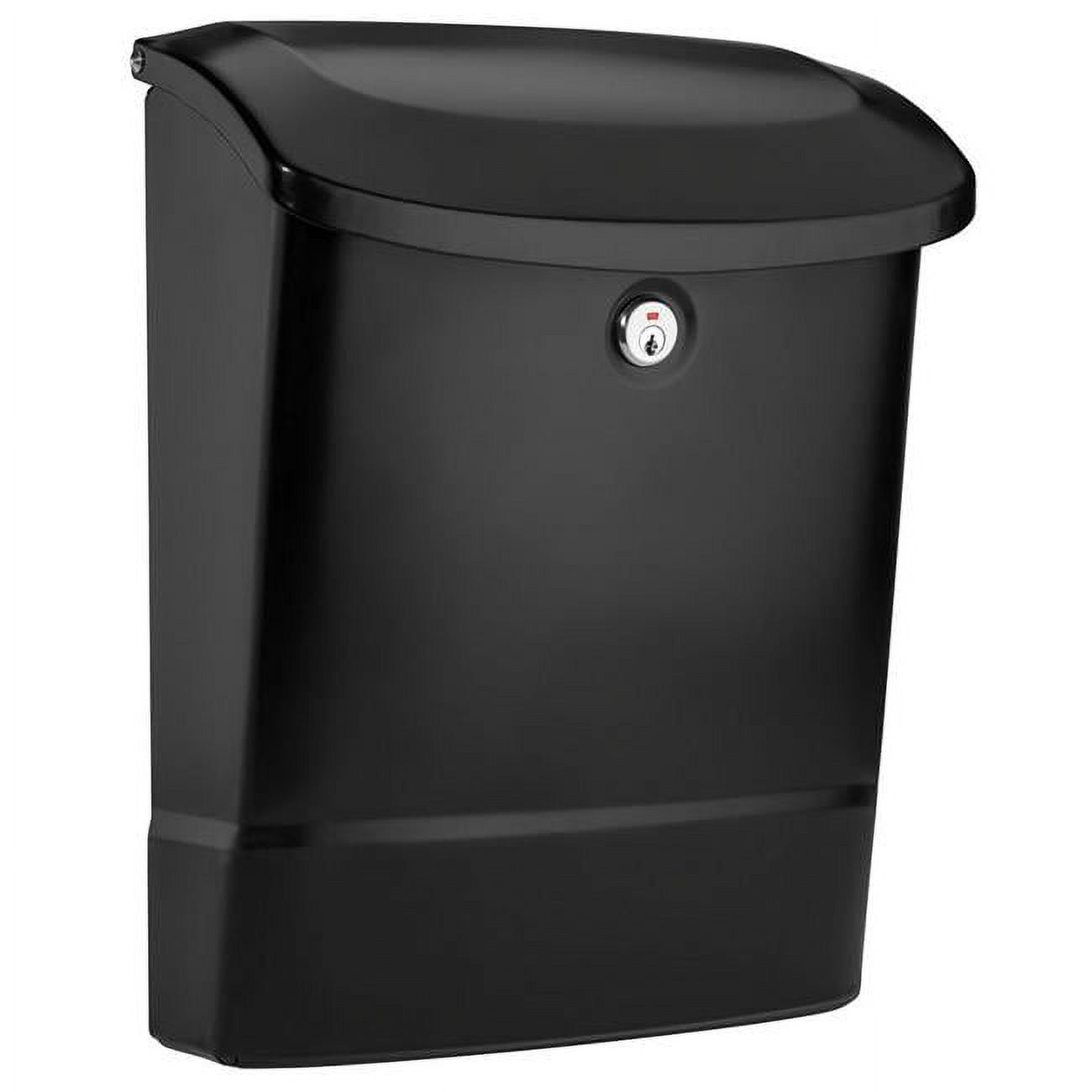 Black Steel Lockable Wall Mount Mailbox