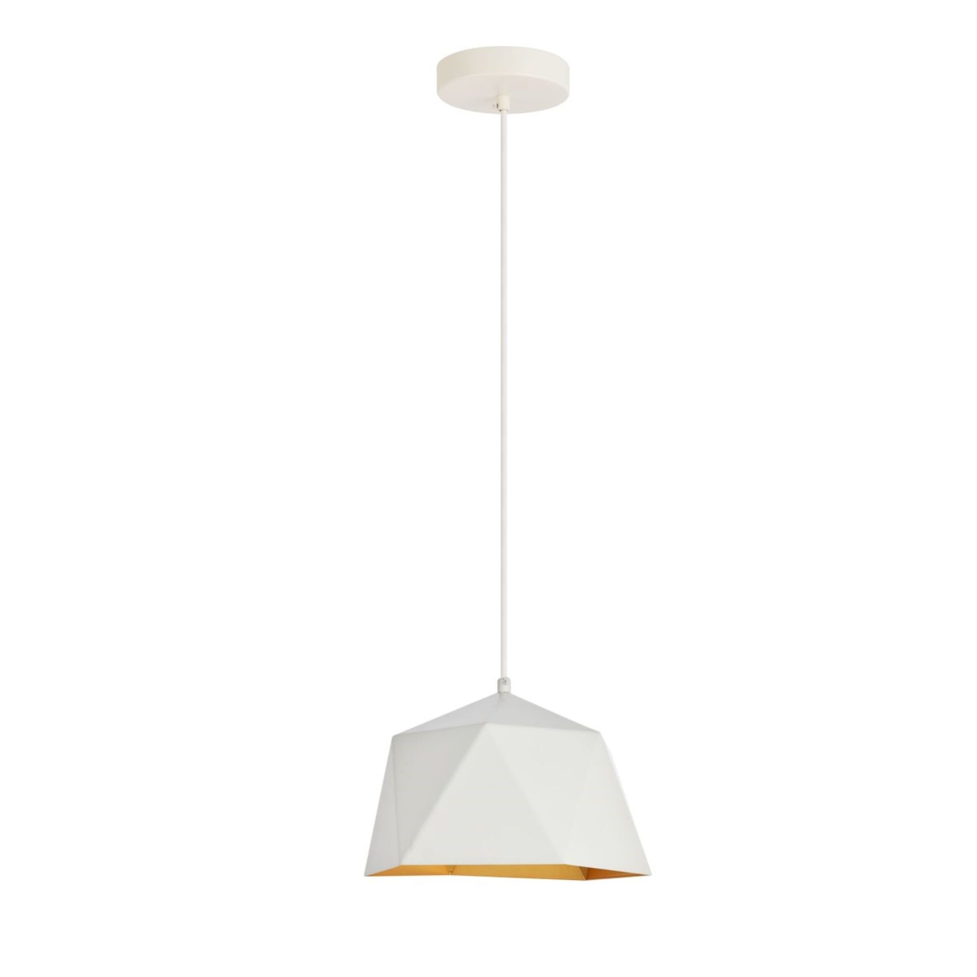 Arden Frosted White and Gold Geometric Pendant Light