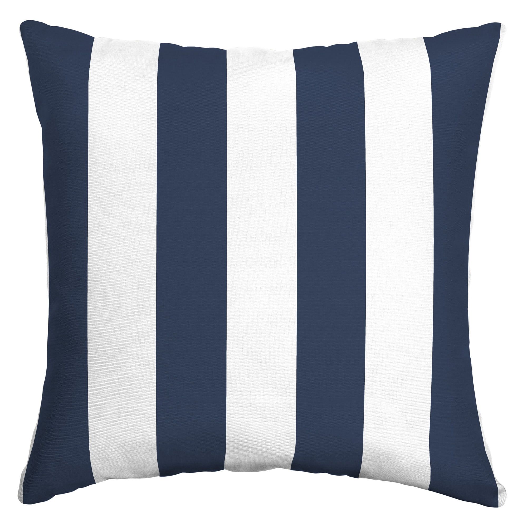 Sapphire Blue Cabana Stripe 16'' Square Outdoor Pillow