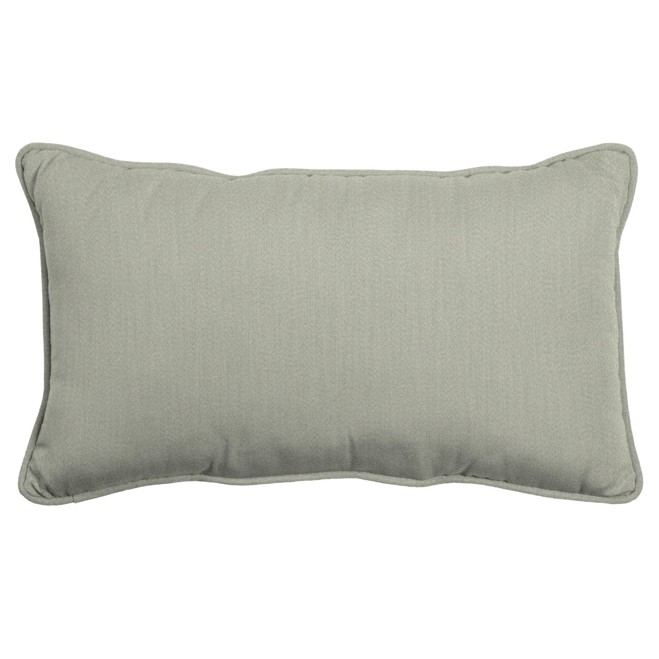 Light Grey Acrylic Outdoor Lumbar Pillow 14 x 24