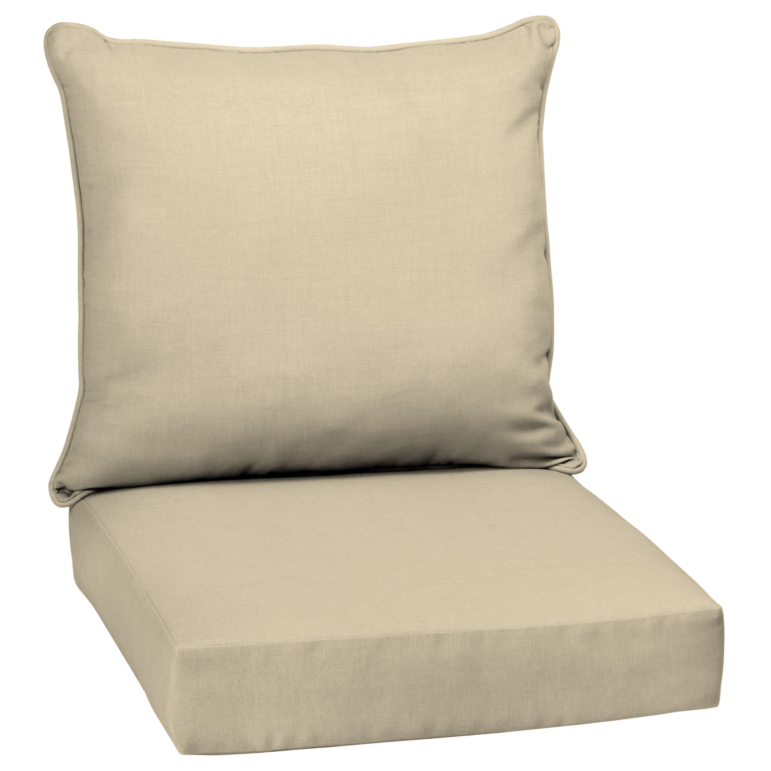 Tan Polyester Deep Seat Outdoor Cushion Set