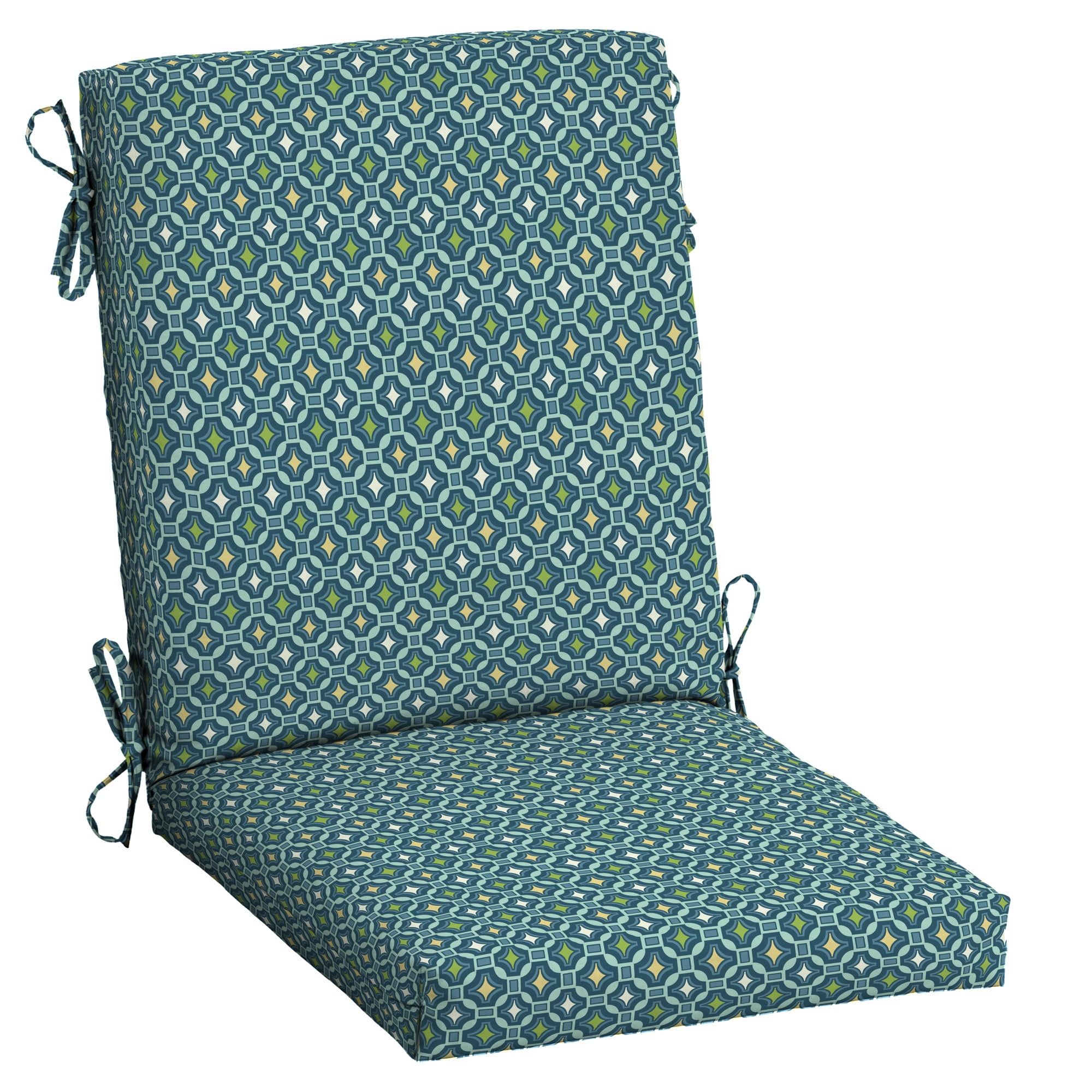 Alana Tile Blue and Green Outdoor Dining Chair Cushion