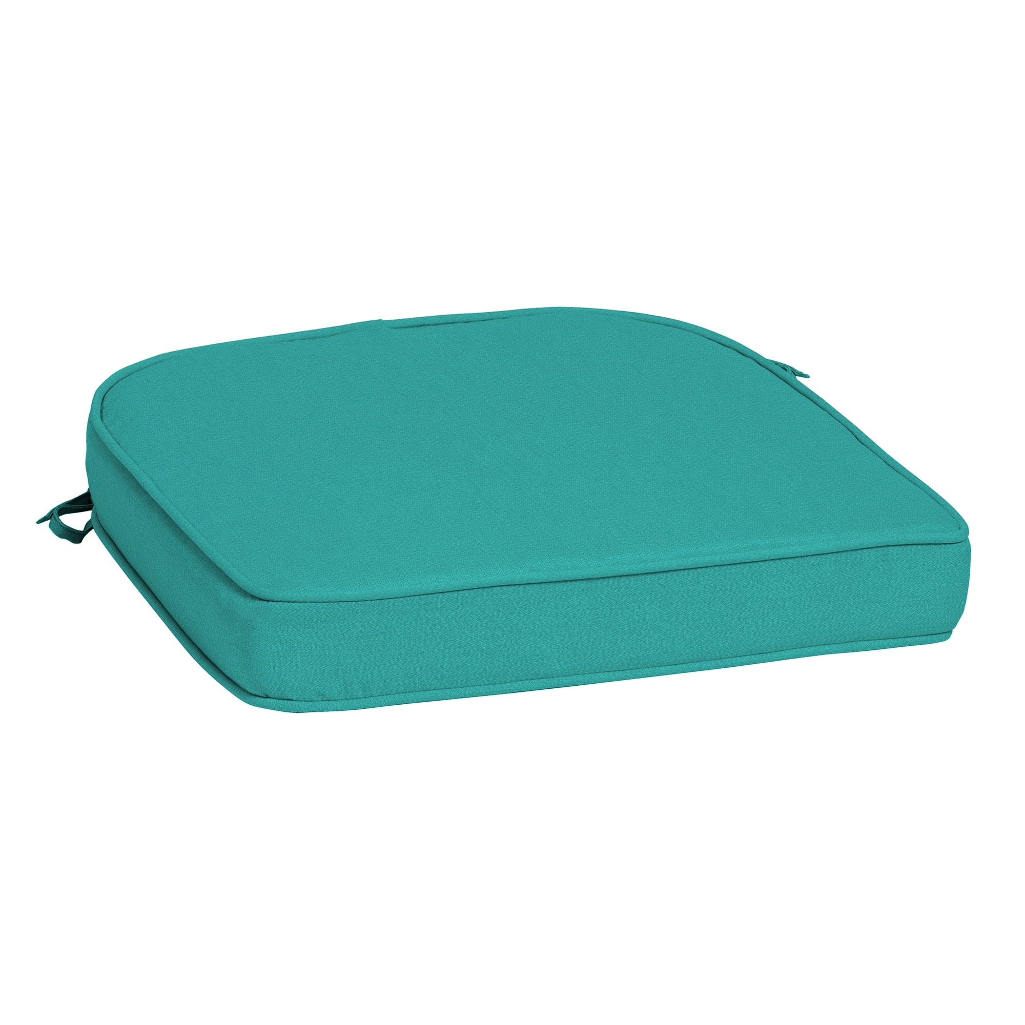 Surf Teal Rounded Back Outdoor Dining Cushion with EverTru Acrylic