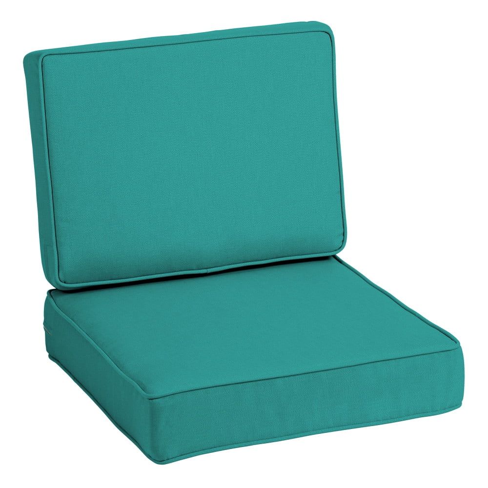 Surf Teal Acrylic Outdoor Deep Seat Cushion Set