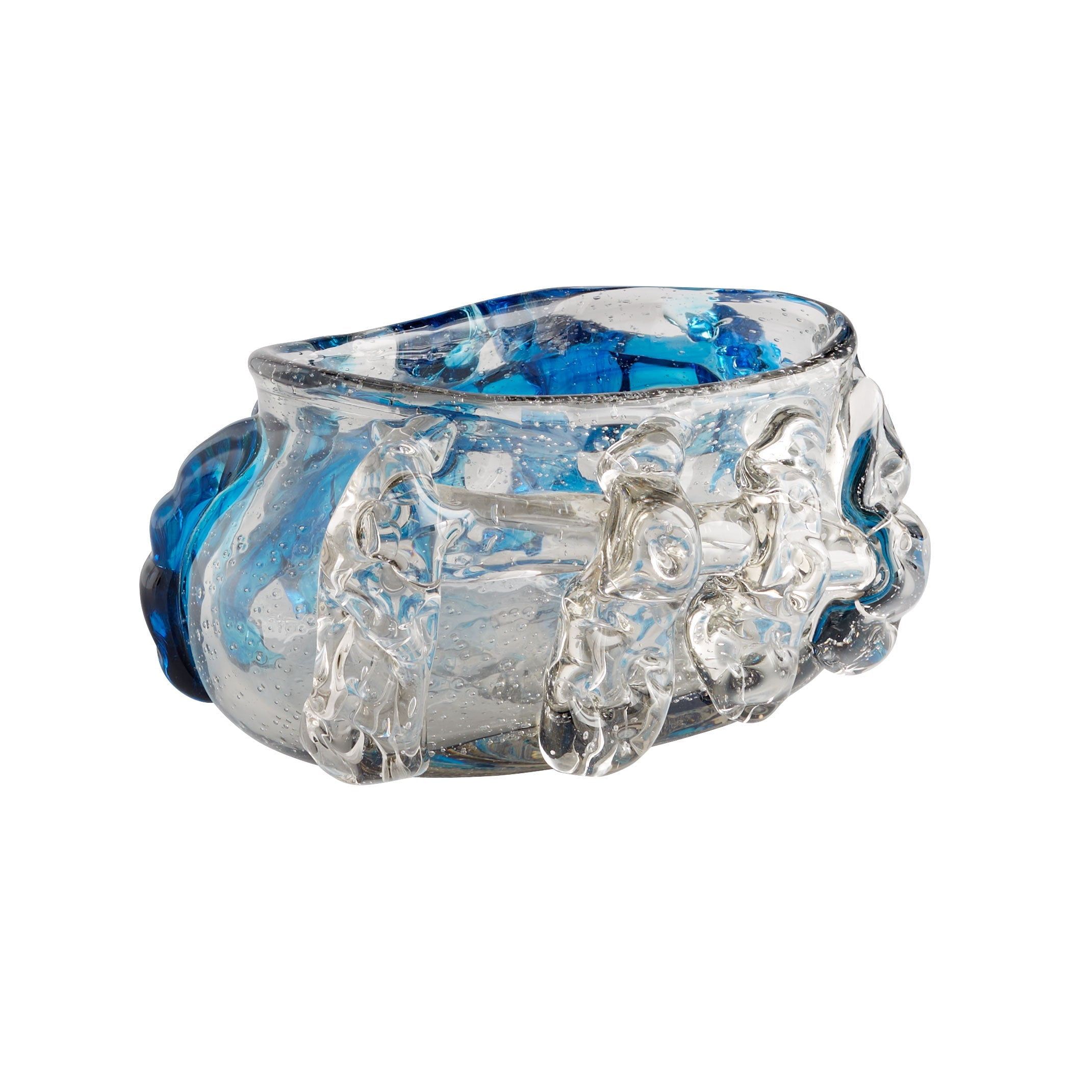 Arethusa Blue and Clear Glass Decorative Bowl