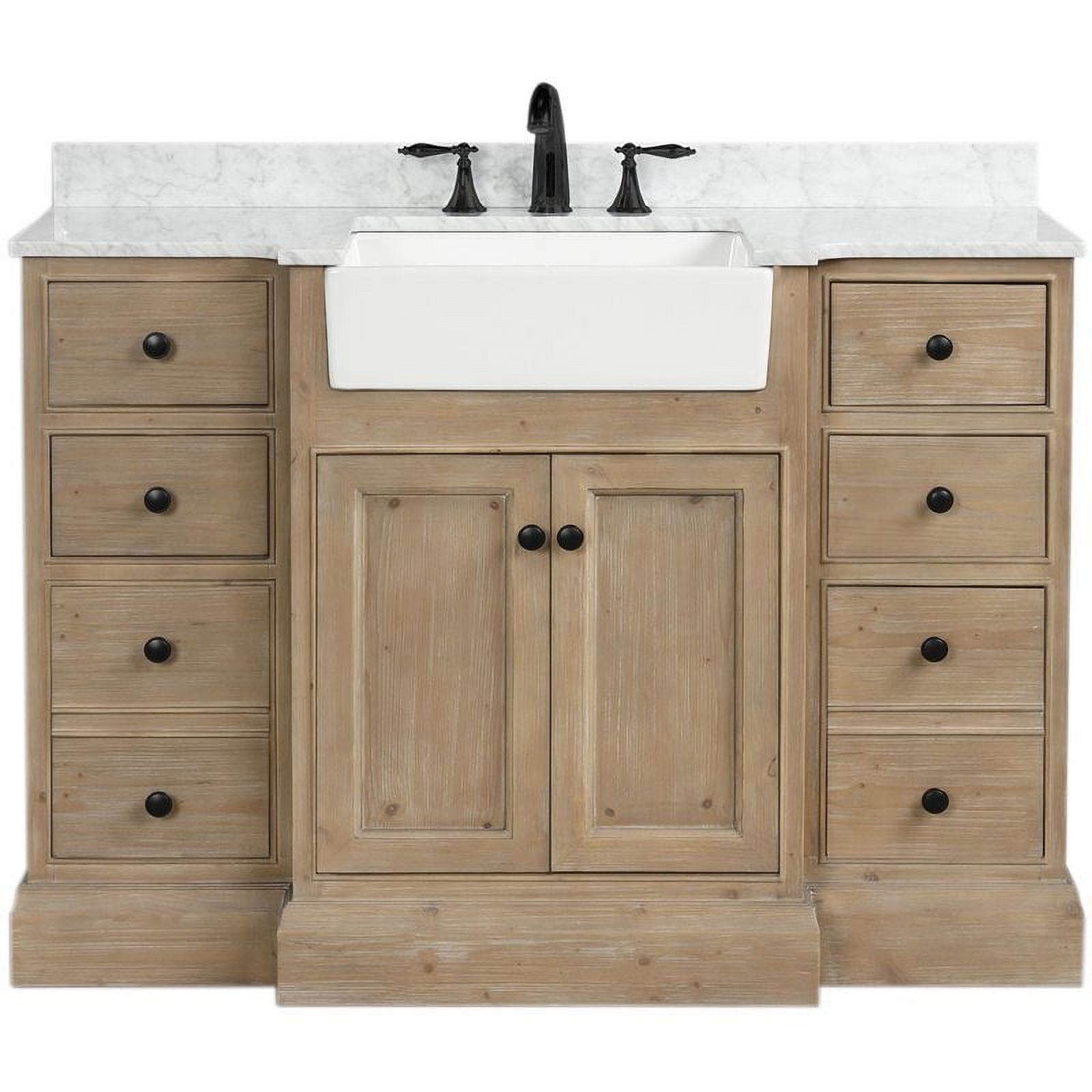 Kelly 48" Weathered Fir Solid Wood Bathroom Vanity with Marble Top