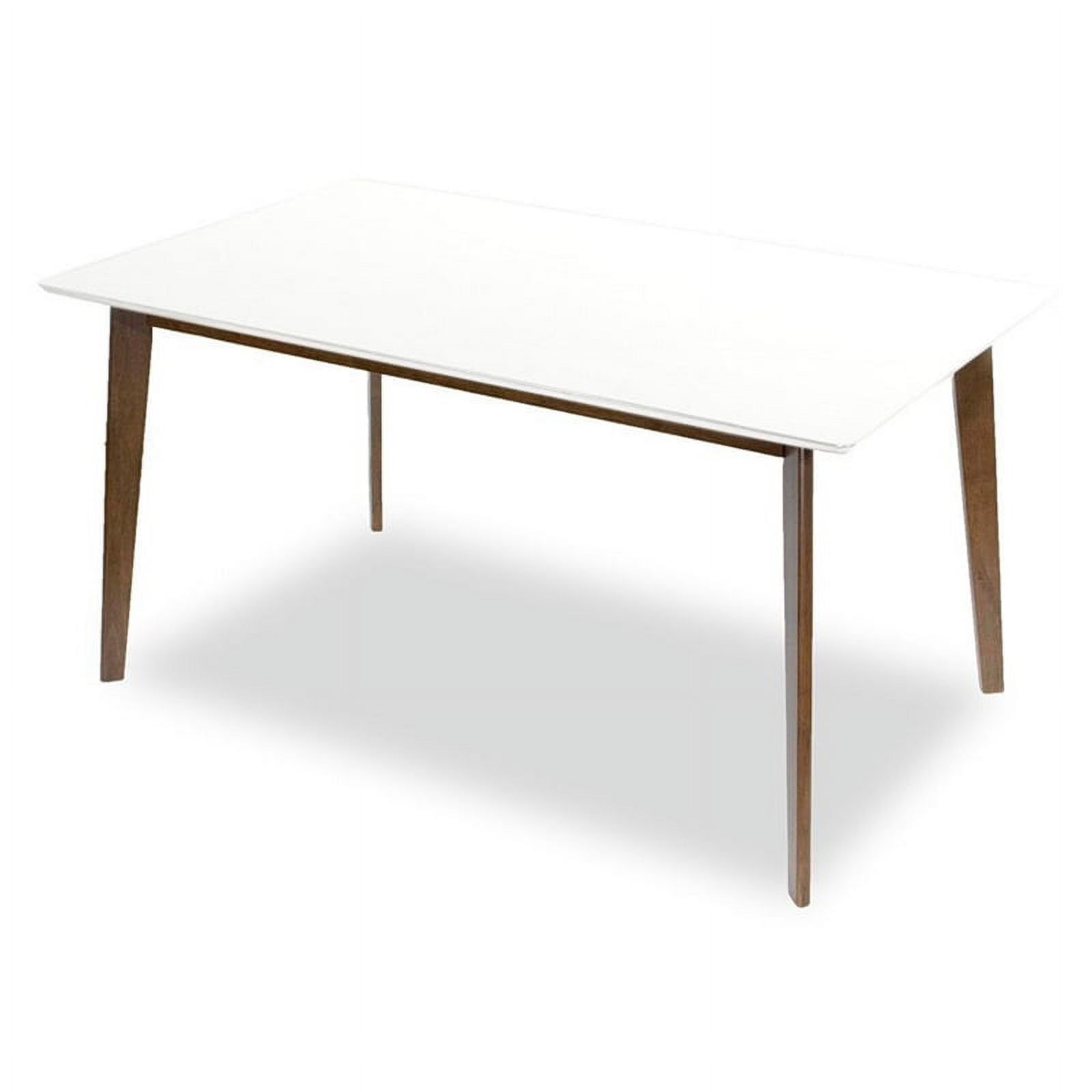 Aria 47" Walnut and White Solid Wood Dining Table