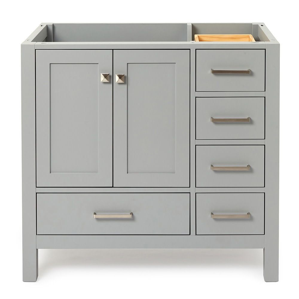 Cambridge 36" Gray Solid Wood Freestanding Vanity Cabinet