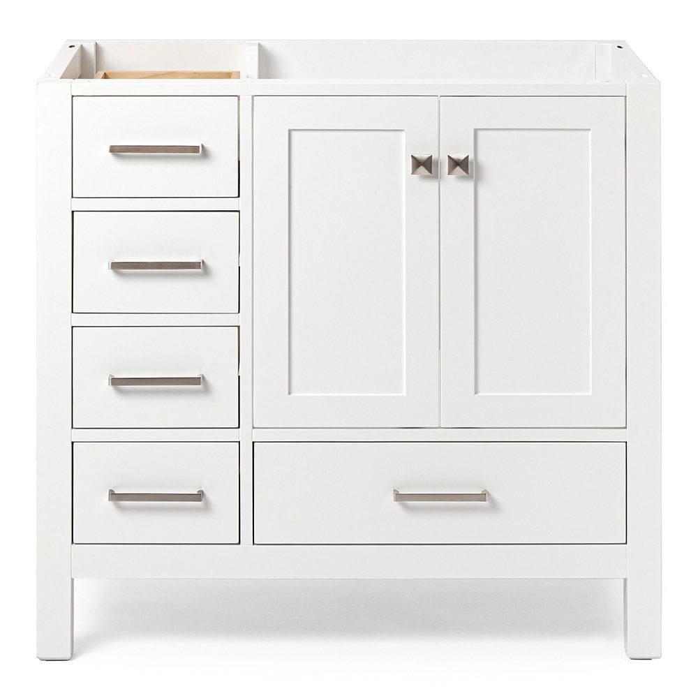 Cambridge 36" White Solid Wood Freestanding Bathroom Vanity Cabinet