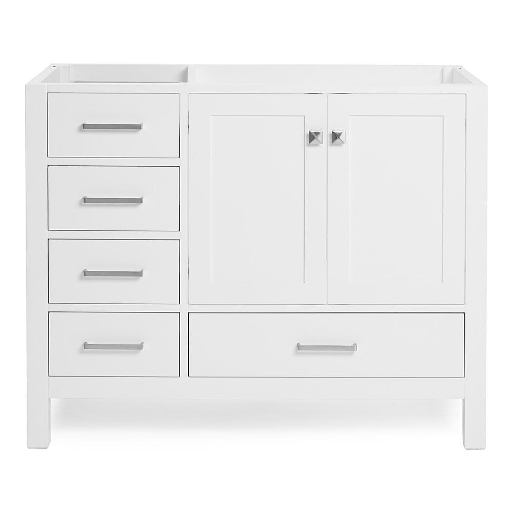 Cambridge 42" White Solid Wood Freestanding Vanity Cabinet