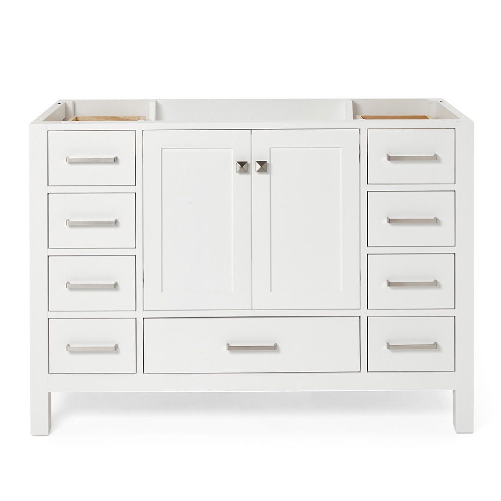 Cambridge 48" White Solid Wood Freestanding Vanity Cabinet