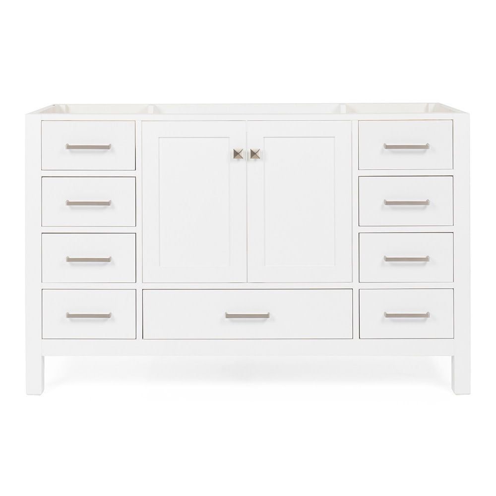 Cambridge 54" White Solid Wood Single Vanity Cabinet