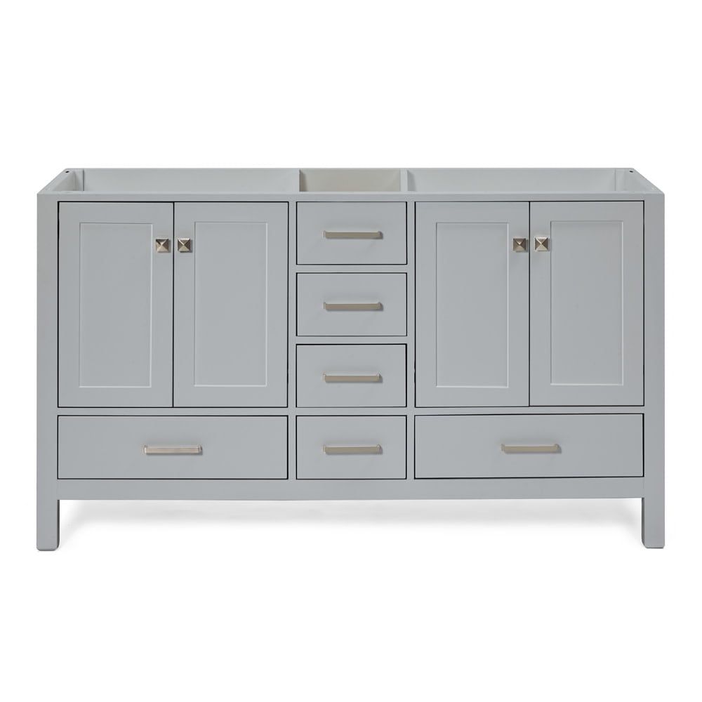 Cambridge 60" Gray Double Freestanding Vanity Cabinet