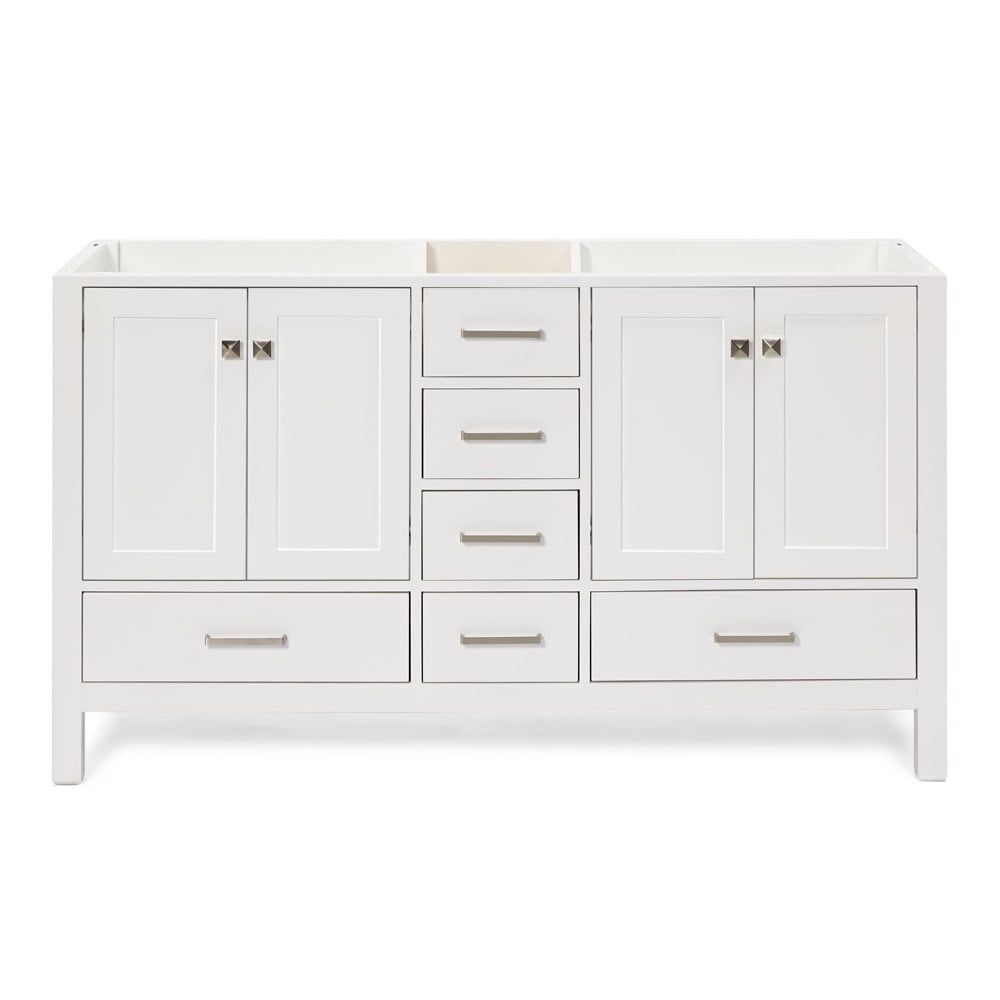 Cambridge 60" White Double Freestanding Vanity Cabinet