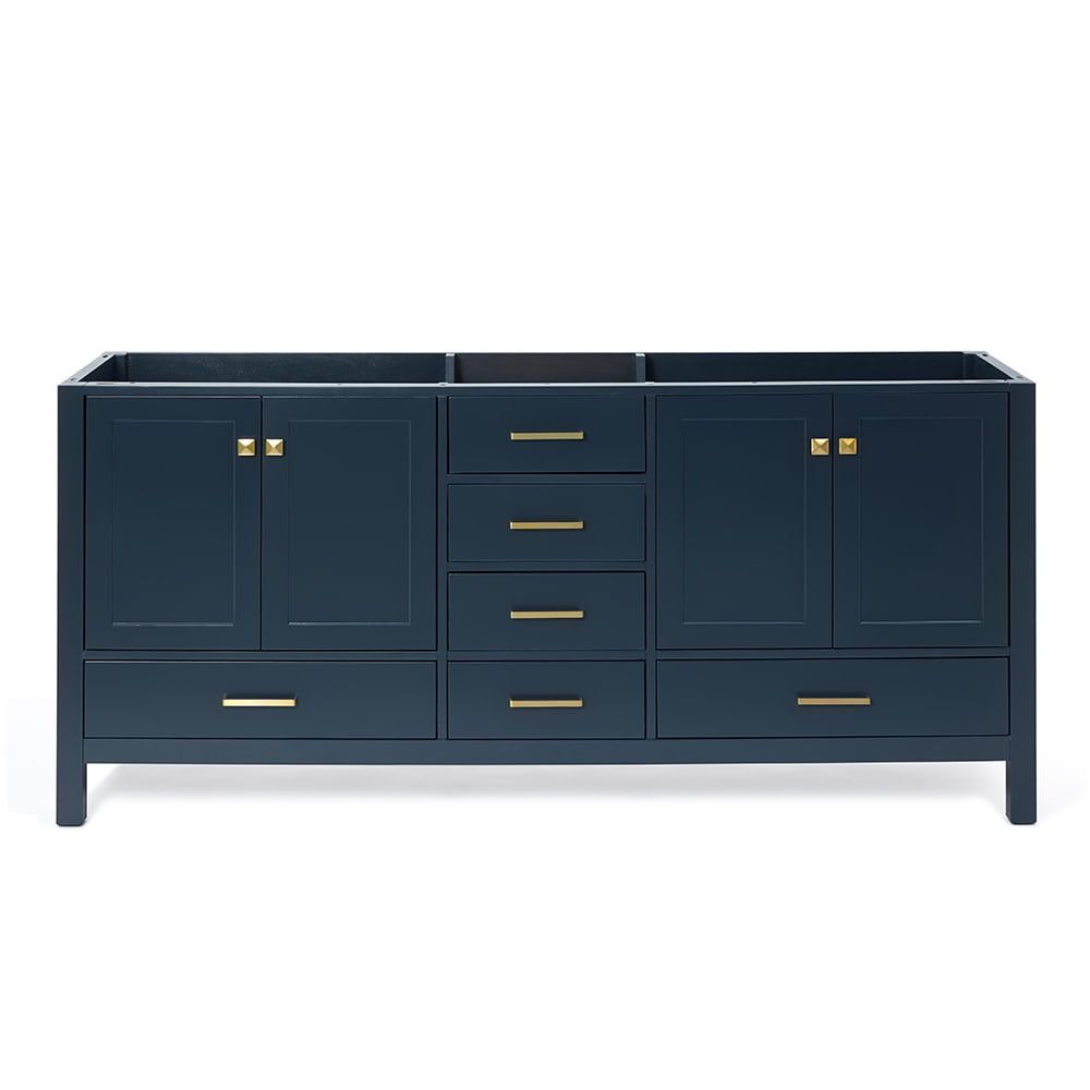 Midnight Blue 72" Double Freestanding Solid Wood Vanity