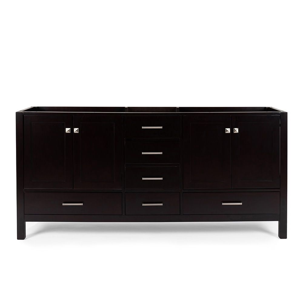 Cambridge Espresso 72" Double Freestanding Vanity with Nickel Hardware