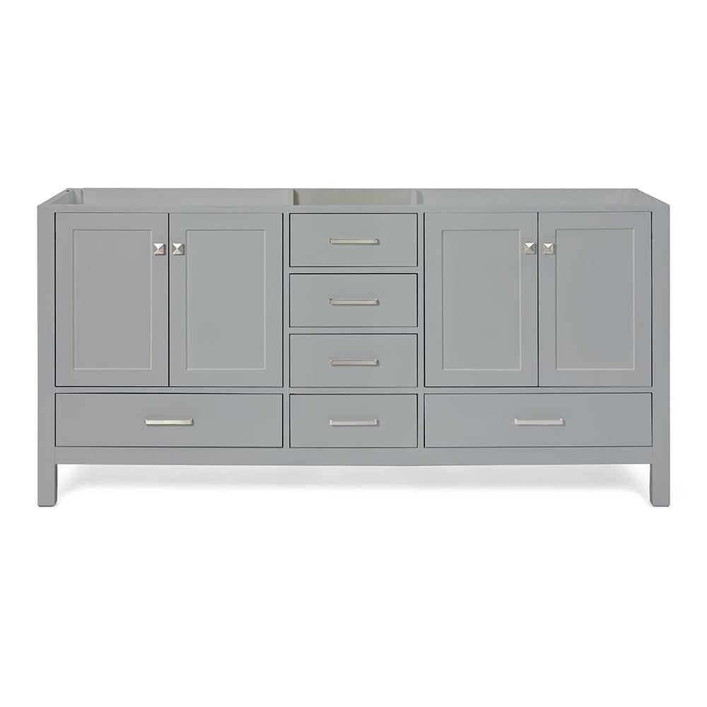 Cambridge 72" Grey Solid Wood Double Freestanding Vanity Cabinet