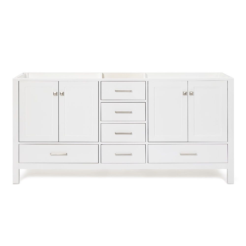 Ariel Cambridge 72" White Double Freestanding Vanity Cabinet
