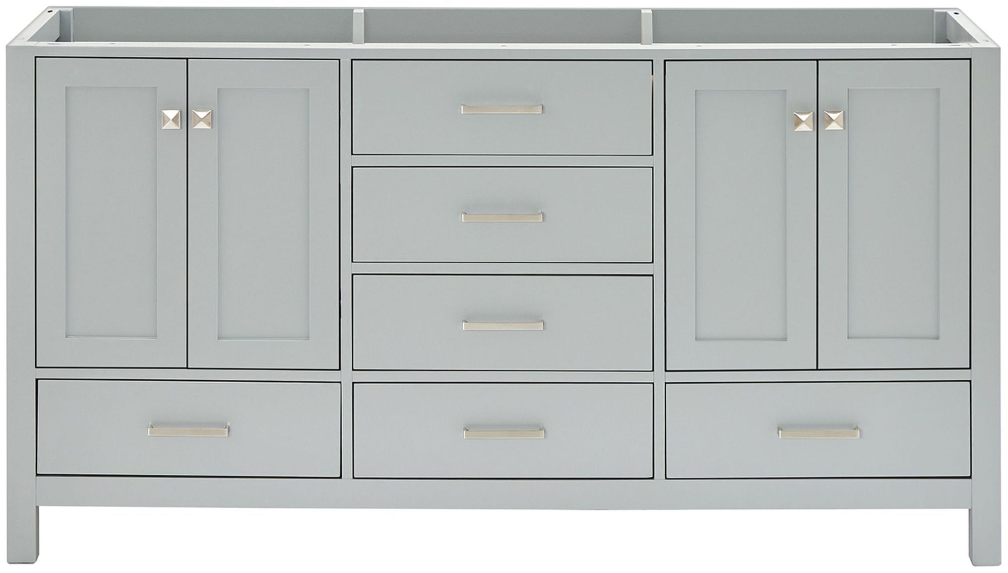 Cambridge 66" Gray Double Freestanding Bathroom Vanity Cabinet