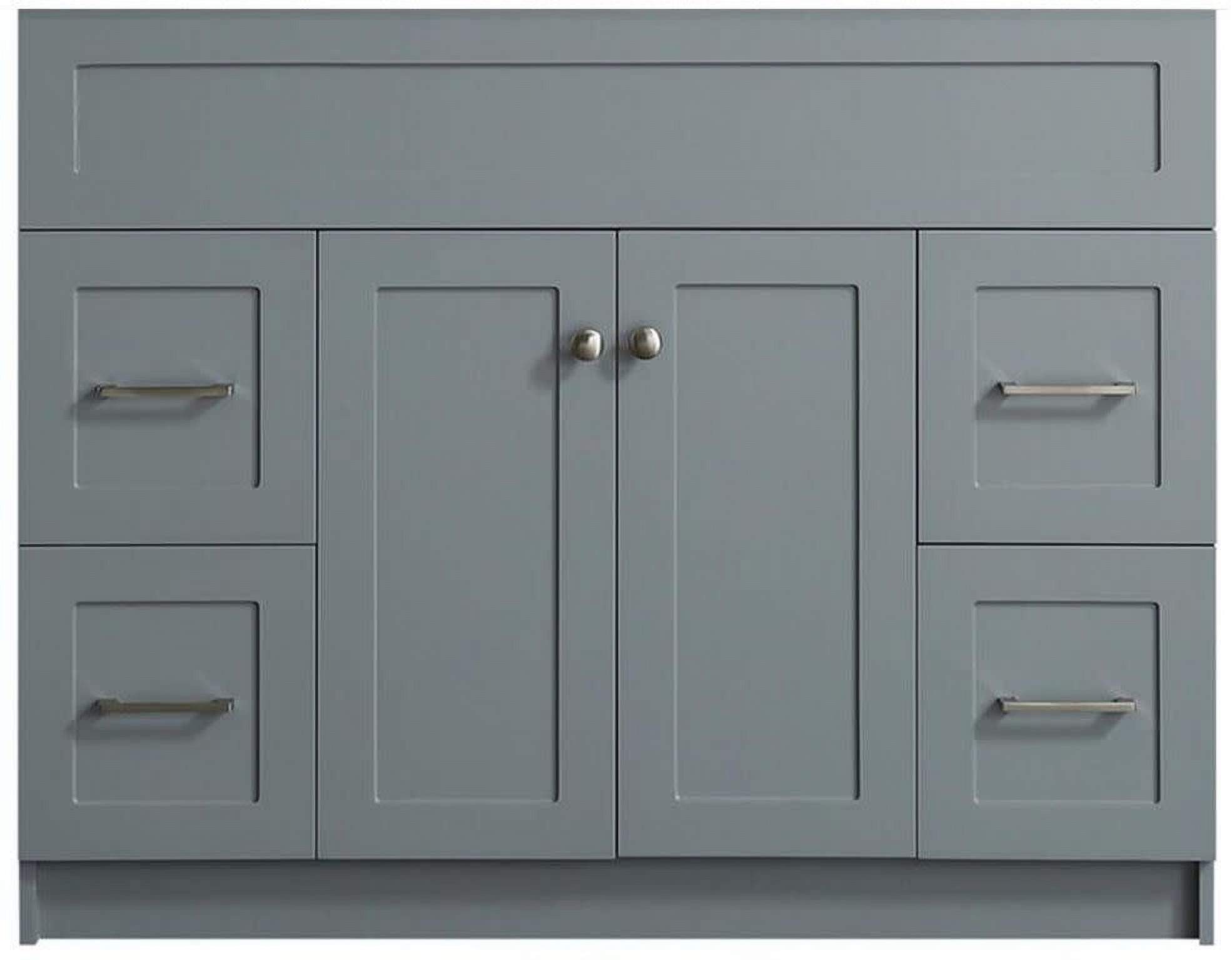 Hamlet 42" Gray Single Freestanding Vanity Cabinet with Nickel Hardware