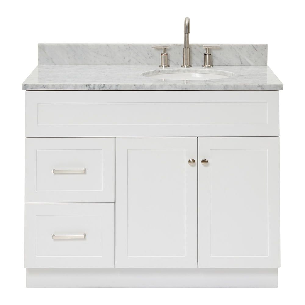 Hamlet 43" White Carrara Marble Single Vanity Set