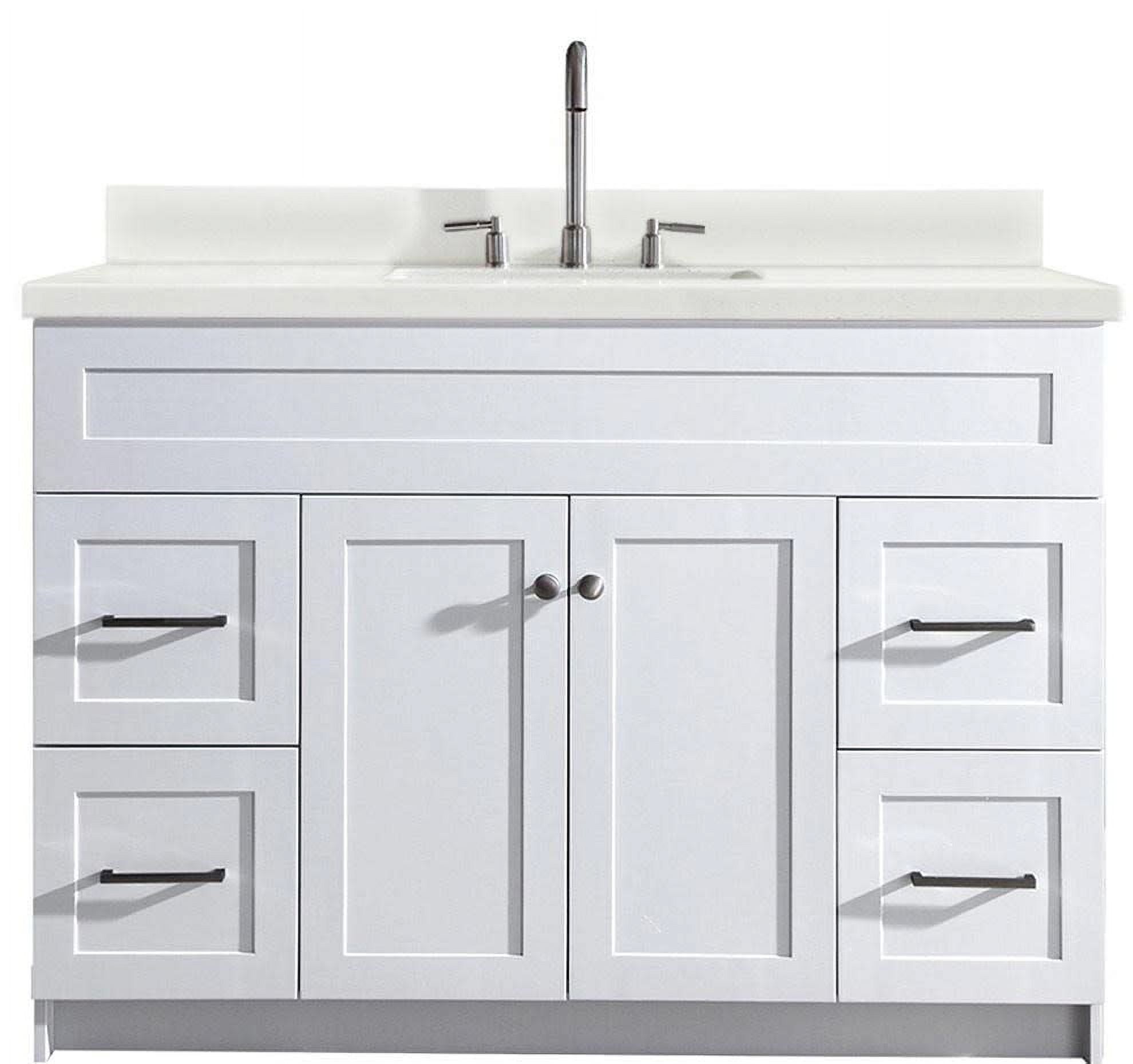 White 49" Freestanding Single Basin Vanity with Quartz Top