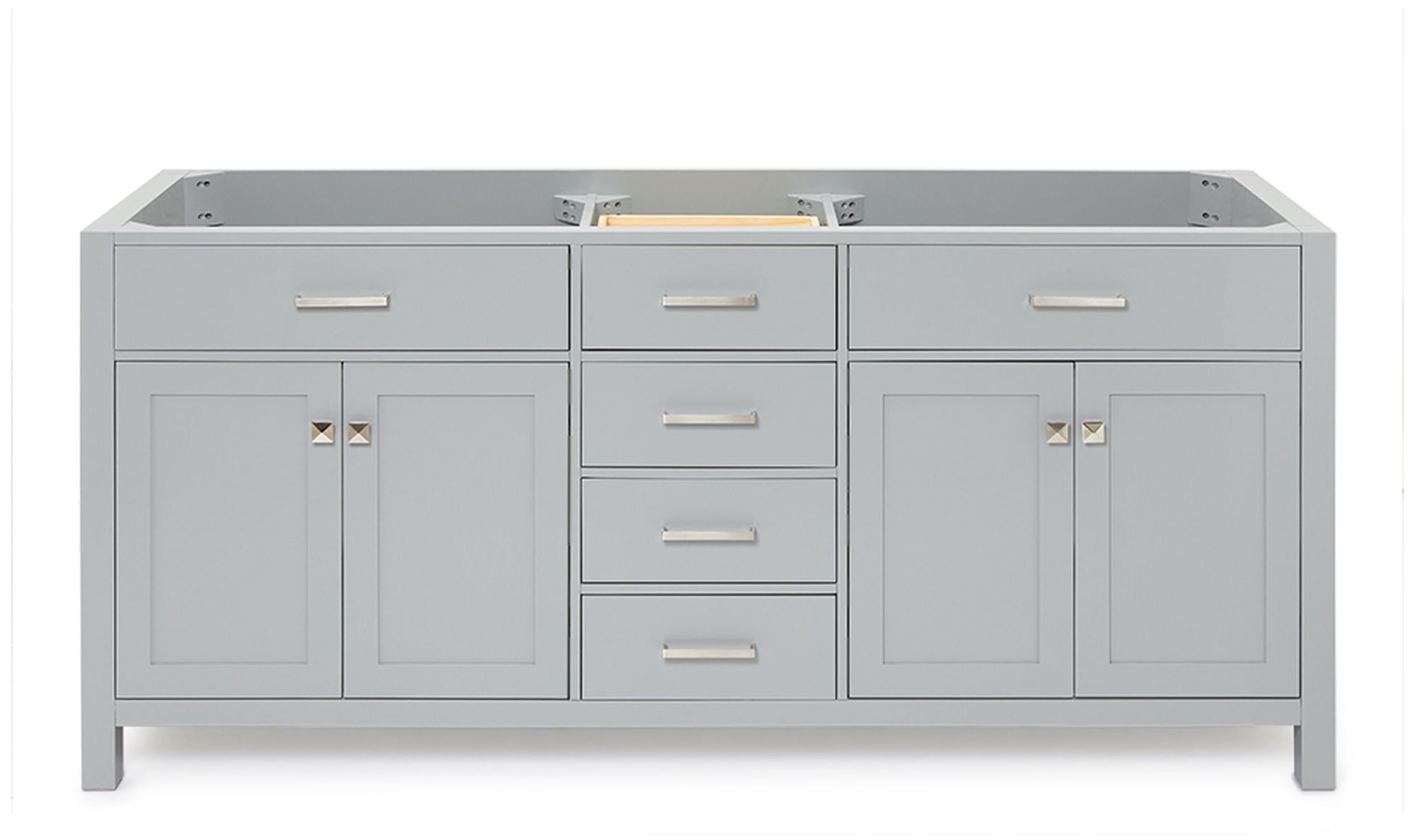 Bristol 72" Gray Double Freestanding Vanity Cabinet