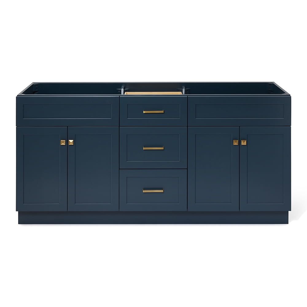 Midnight Blue 72" Double Sink Freestanding Wood Vanity Cabinet