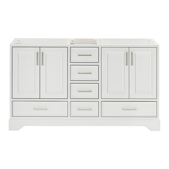 Cambridge 60" White Double Freestanding Vanity Cabinet