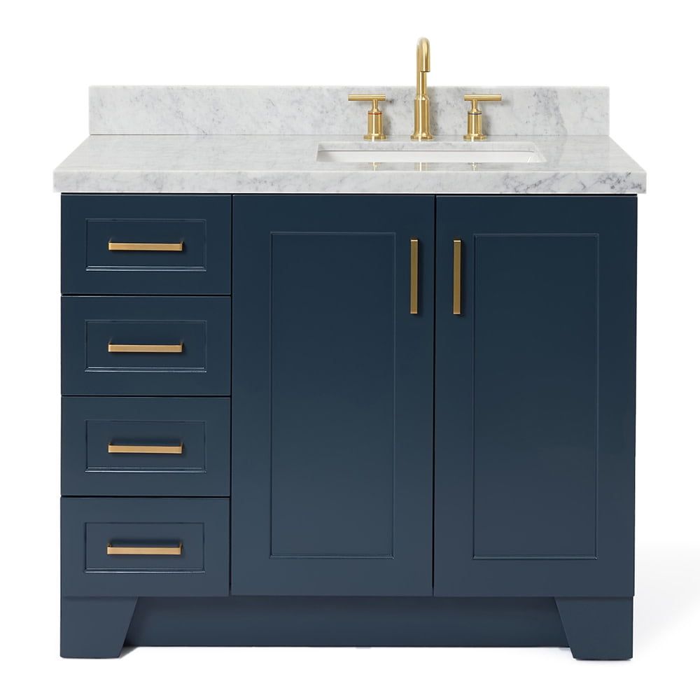 Midnight Blue 43" Single Basin Vanity with Marble Top