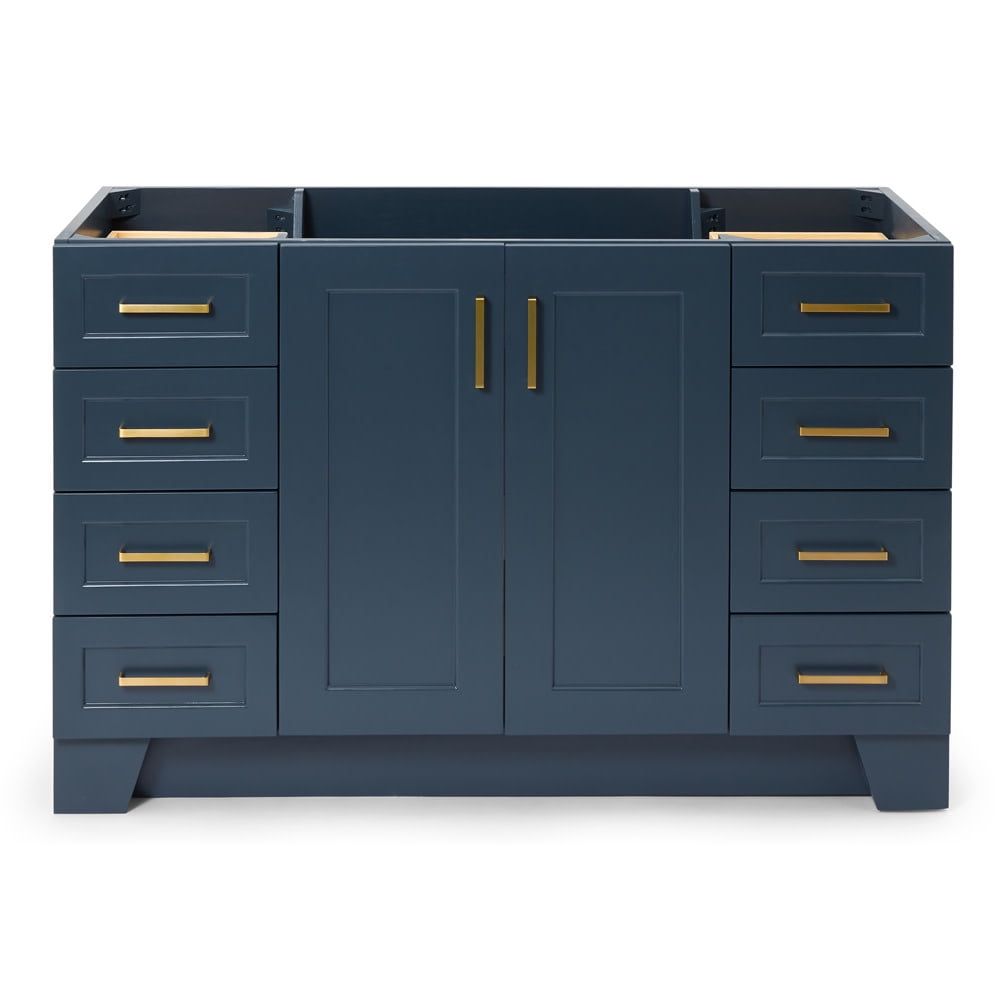 Taylor 54" Midnight Blue Freestanding Vanity with Brass Hardware