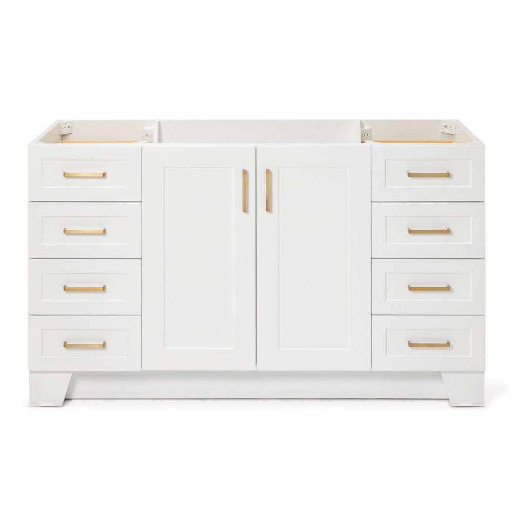 Taylor 60'' White Freestanding Single Vanity with Brass Hardware