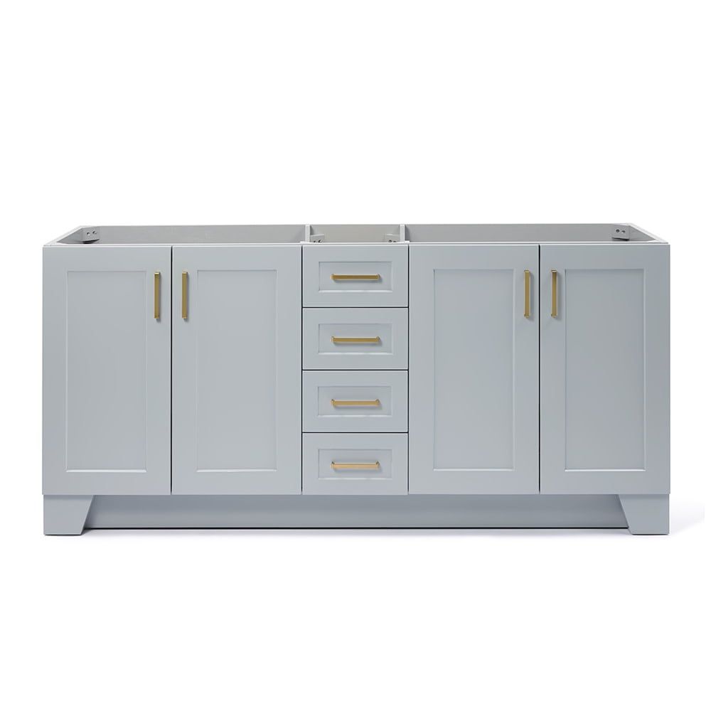 Taylor 72" Gray Double Freestanding Vanity with Brass Hardware