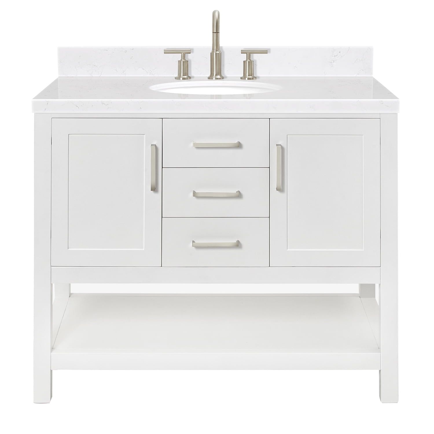 Bayhill 42'' White Quartz Single Basin Vanity Set