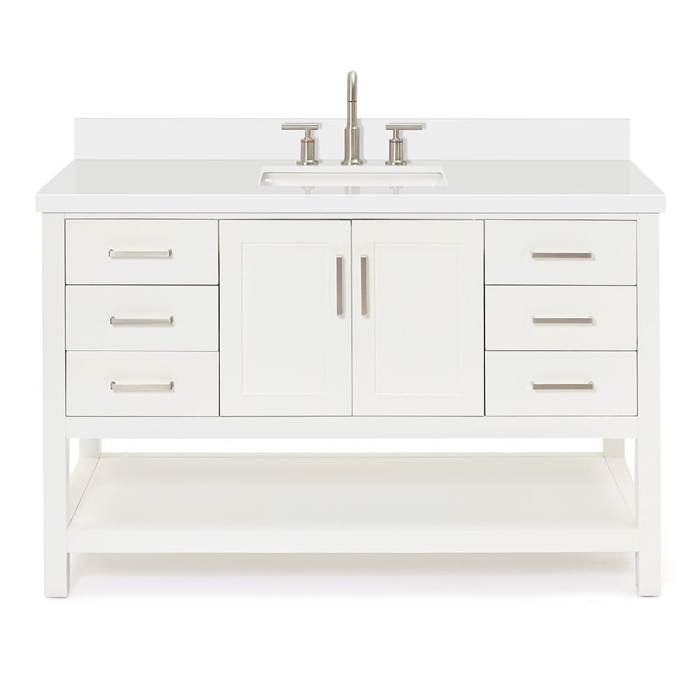 Magnolia 55" White Quartz Top Single Basin Vanity